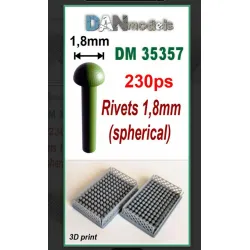 Dan Models 35357 1/35 Spherical Rivets 1/8 Mm Set Of 230 Pieces 3d Printed
