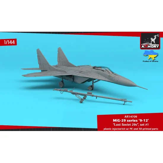 Armory 14709 1/144 Mig-29 Series 9-12 Last Soviet Fulcrums Set 1 Plastic Injected Kit W/ 3d-printed Pe Parts