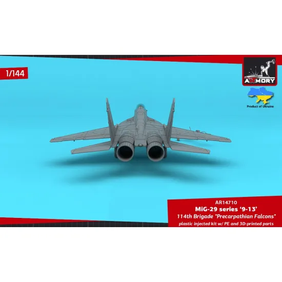 Armory 14710 1/144 Mig-29 Series 9-13 114th Brigade Precarpathian Falcons Plastic Injected Kit W/ 3d-printed Pe Parts
