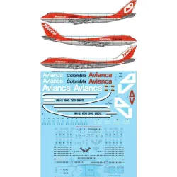 26decals Sts20002 1/200 Avianca Colombia Boeing 747-100/200 Screen Printed Decal