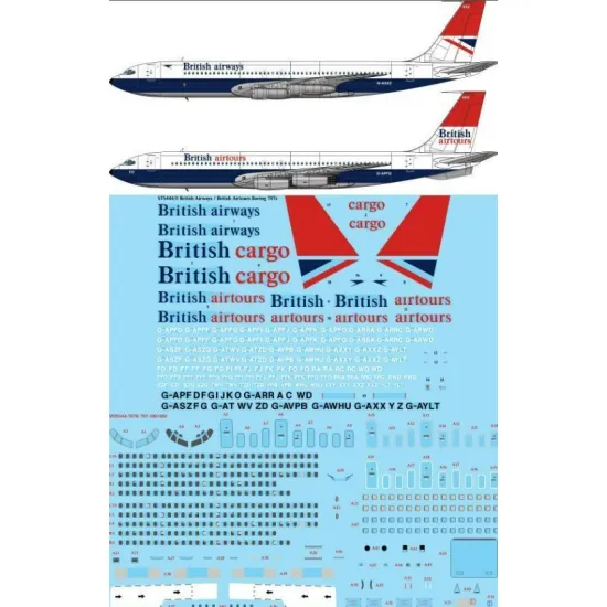 26decals Sts44331 1/144 British Airways/Airtours Boeing 707s For Roden Kit Screen Printed Decal