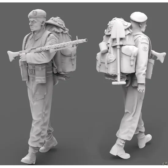 Black Snake K-10 1/35 Machine Gunner Mg 34 Commando Kieffer Resin Figure Kit