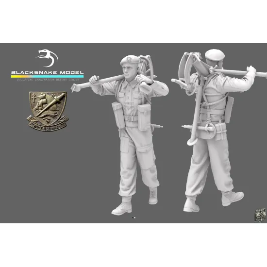 Black Snake K-14 1/35 Vickers Commando Kieffer Tripod Rifleman Resin Figure Kit