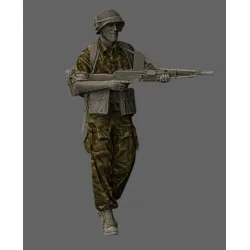 Black Snake Bep-02 1/35 Paratrooper Of The 1st Bep Foreign Legion Machine Gun Gunner Resin Figure