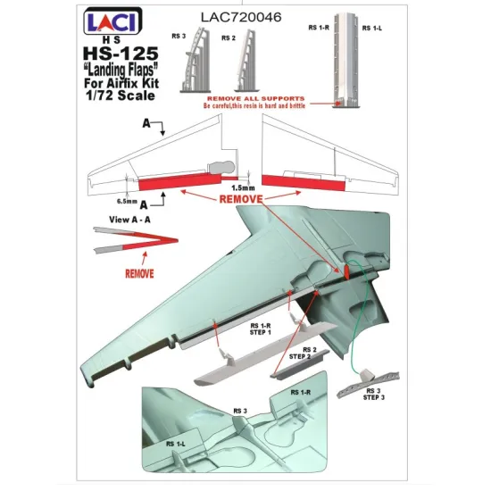 Laci 720046 1/72 Hs 125 Dominie Landing Flaps For Airfix Kit