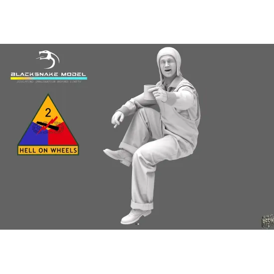 Black Snake Crew-02 1/35 Usa Tank Crew Ww2 Resin Figure Kit