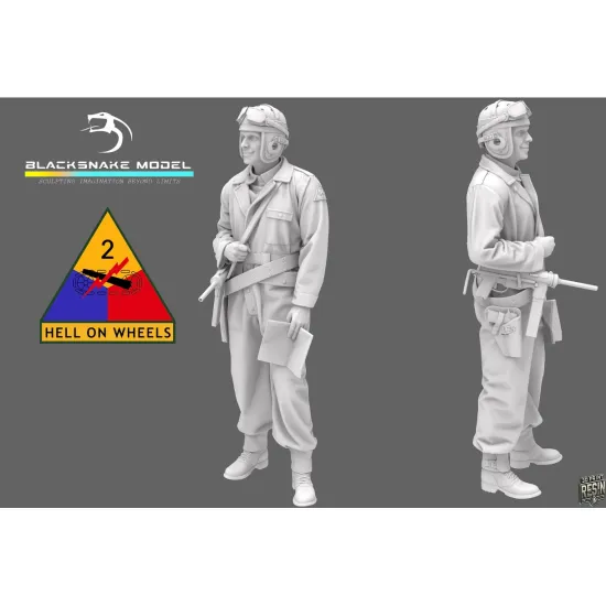 Black Snake Crew-03 1/35 Usa Tank Crew Ww2 Resin Figure Kit