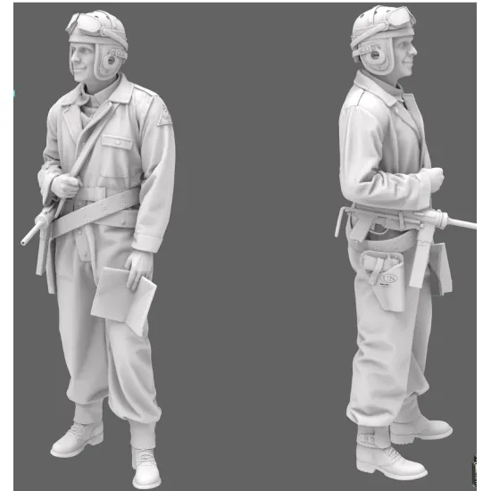 Black Snake Crew-03 1/35 Usa Tank Crew Ww2 Resin Figure Kit