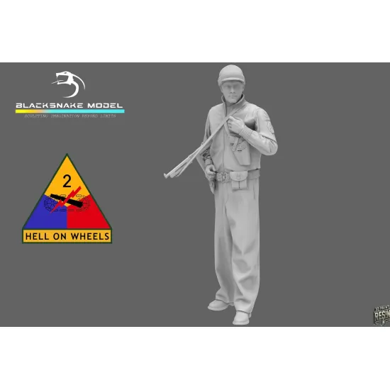 Black Snake Crew-05 1/35 Usa Tank Crew Ww2 Resin Figure Kit