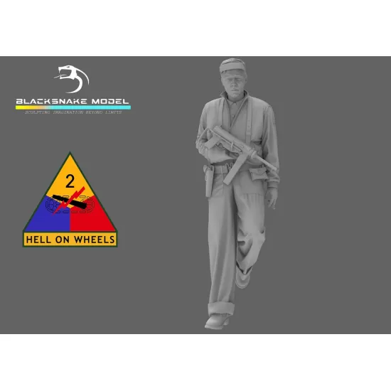 Black Snake Crew-06 1/35 Usa Tank Crew Ww2 Resin Figure Kit