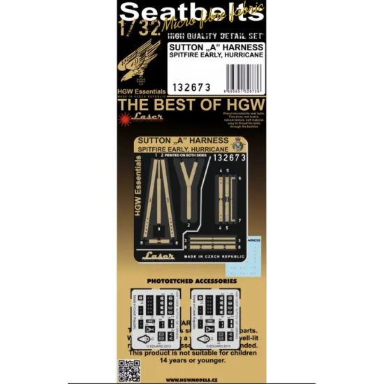 Hgw 132673 1/32 Sutton Harness A - Harnesses Textile Belts Photo-etched Accessories