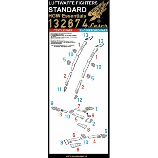 Hgw 132674 1/32 Luftwaffe Fighters Standard - Tracks Textile Belts Photo-etched Accessories