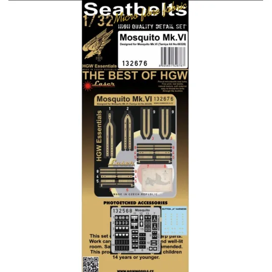 Hgw 132676 1/32 Mosquito Mk Vi - Tracks Textile Belts Photo-etched Accessories