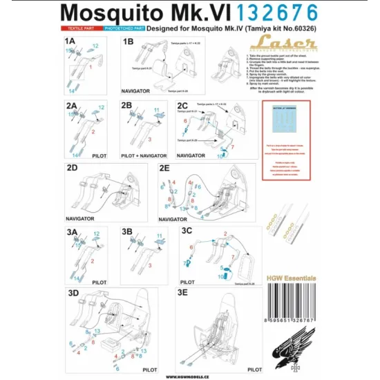 Hgw 132676 1/32 Mosquito Mk Vi - Tracks Textile Belts Photo-etched Accessories