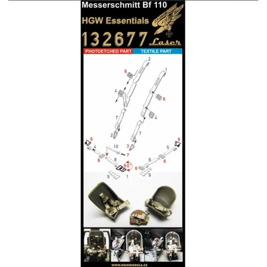 Hgw 132677 1/32 Messerschmitt Bf110 - Tracks Textile Belts Photo-etched Accessories