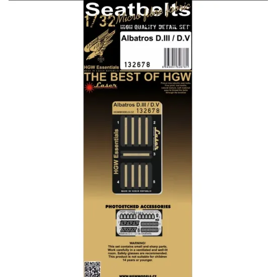 Hgw 132678 1/32 Albatros D Iii / Dv - Tracks Textile Belts Photo-etched Accessories