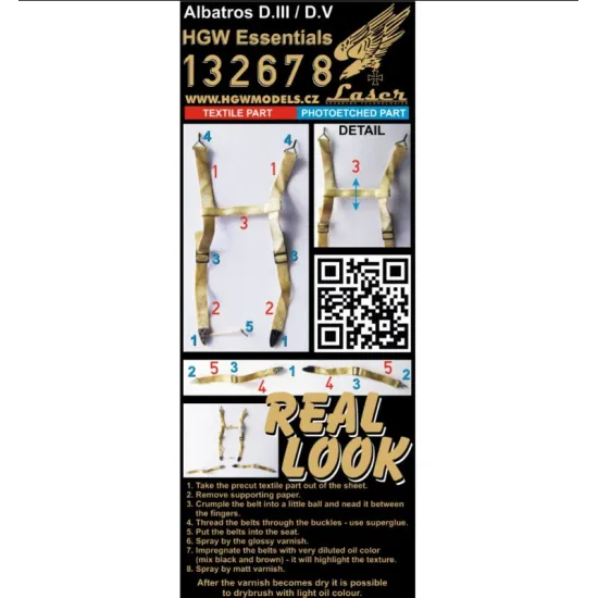 Hgw 132678 1/32 Albatros D Iii / Dv - Tracks Textile Belts Photo-etched Accessories