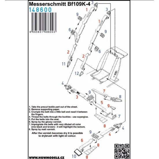 Hgw 148600 1/48 Bf109k-4 - Tracks Photo-etched Accessories
