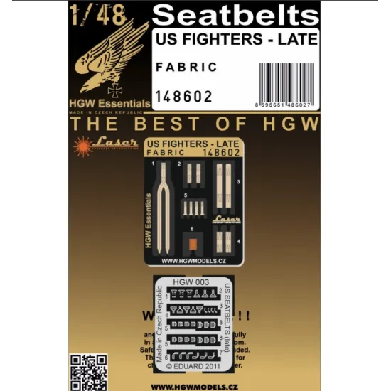 Hgw 148602 1/48 Us Fighters Late Fabric Tracks Photo-etched Accessories