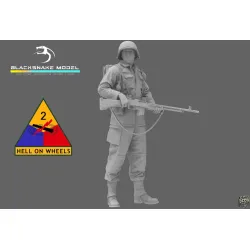 Black Snake 2nd-04 1/35 2nd Armored Infantry Soldier Bar Ww2 Resin Figure Kit