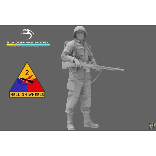 Black Snake 2nd-04 1/35 2nd Armored Infantry Soldier Bar Ww2 Resin Figure Kit