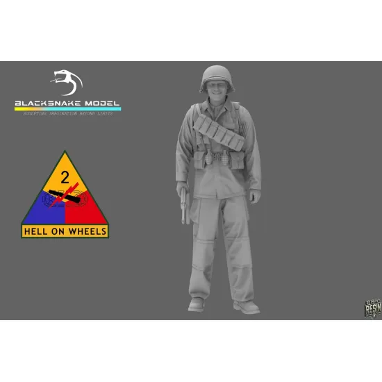 Black Snake 2nd-06 1/35 2nd Armored Infantry Soldier Ww2 Resin Figure Kit