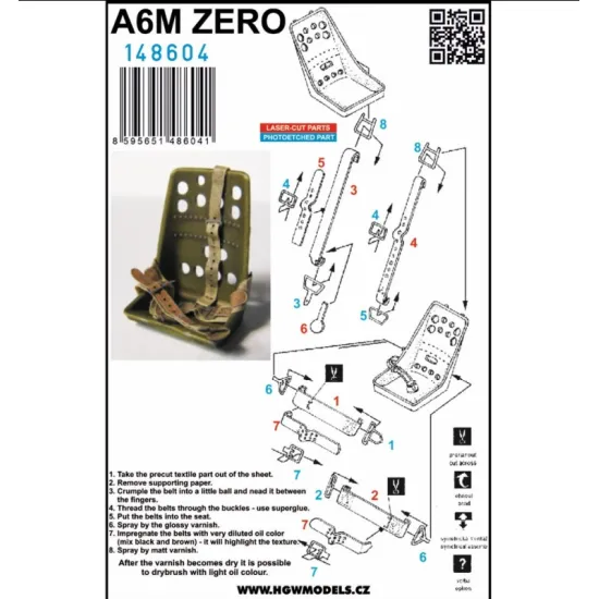 Hgw 148604 1/48 A6m Zero - Tracks Photo-etched Accessories