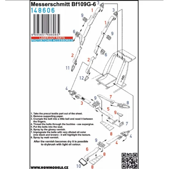 Hgw 148606 1/48 Bf109g-6 - Tracks Photo-etched Accessories