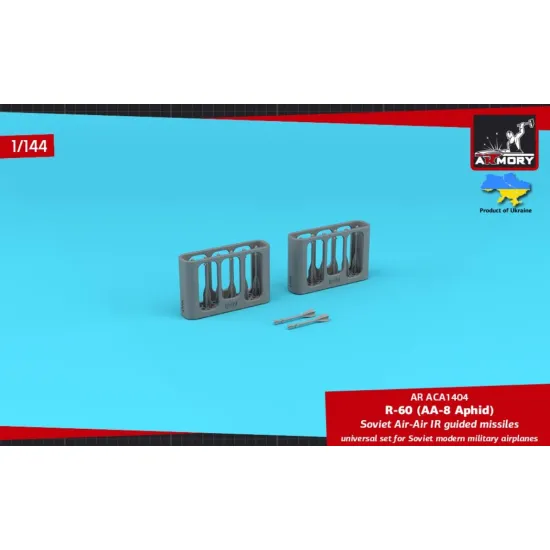 Armory Aca1404 1/144 R-60 Aa-8 Aphid Air-air Ir Guided Missiles 12pcs 3d-printed Parts Universal