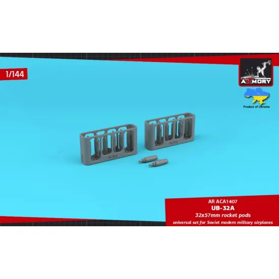 Armory Aca1407 1/144 Ub-32a 32/57mm Rocket Pods 12pcs 3d-printed Parts Universal