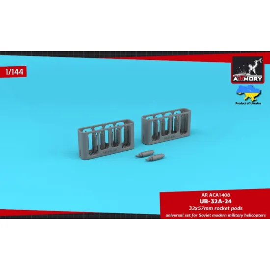 Armory Aca1408 1/144 Ub-32a-24 32/57mm Rocket Pods 12pcs 3d-printed Parts Universal