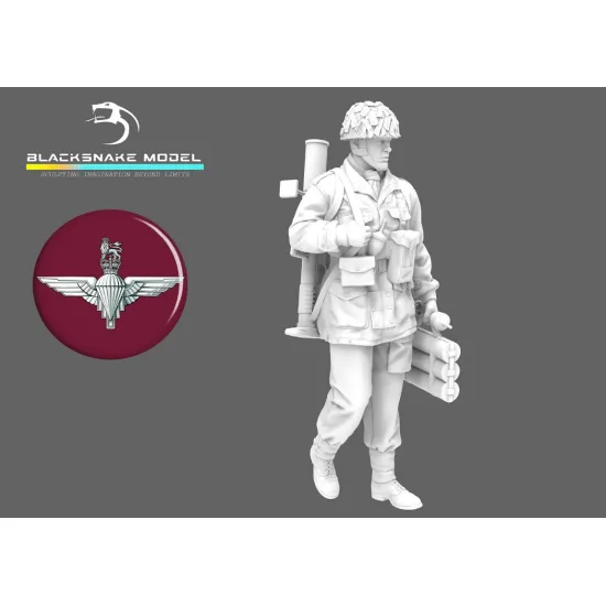 Black Snake Devil-03 1/35 Commando Red Devils Bren Gunner Resin Figure Kit