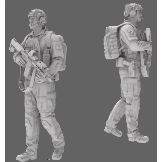 Black Snake Sas-02 1/35 1er Rpima French Sas Resin Figure Kit