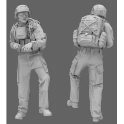 Black Snake Fr-03 1/35 French Soldier Gunner Resin Figure Kit