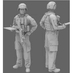 Black Snake Fr-06 1/35 French Soldier Firing Leader Resin Figure Kit