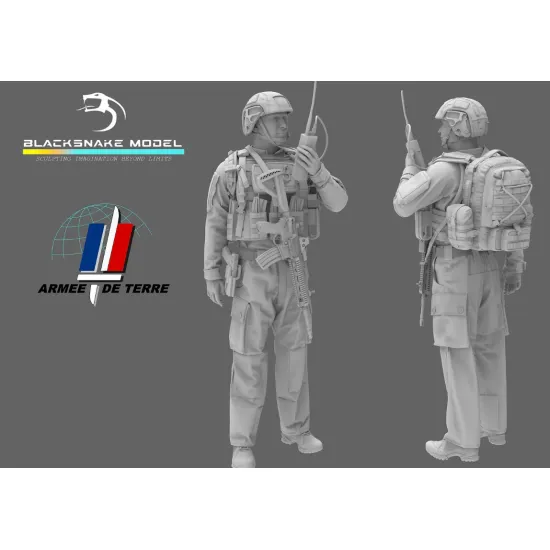 Black Snake Fr-09 1/35 French Soldier Radio Resin Figure Kit