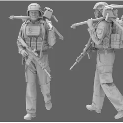 Black Snake Fr-13 1/35 French Soldier Tripod And Replacement Magnum 58 Cannon Resin Figure Kit