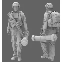 Black Snake Fr-14 1/35 French Soldier Eryx Launcher Resin Figure Kit