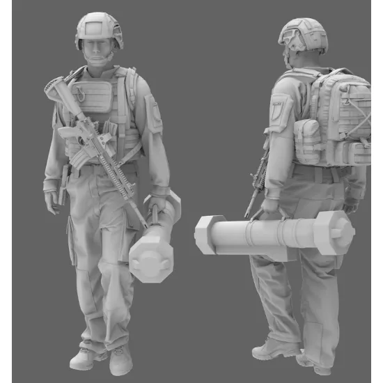Black Snake Fr-14 1/35 French Soldier Eryx Launcher Resin Figure Kit
