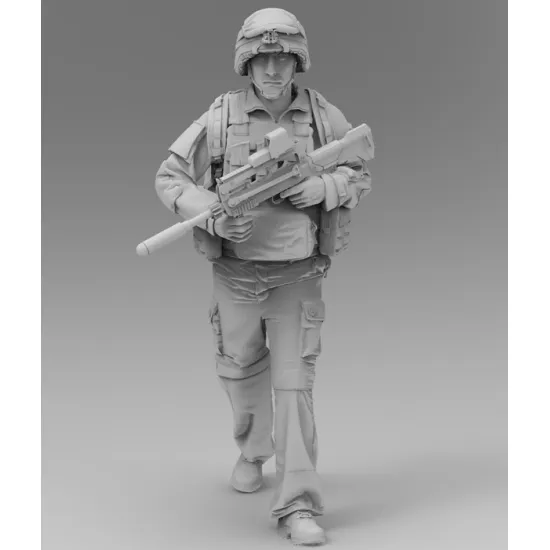 Black Snake Fr-15 1/35 French Soldier On Patrol In Afghanistan Resin Figure Kit