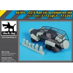 Black Dog T72203 1/72 Sd Kfz 232 6 Rad Car Accessories Set For Italeri