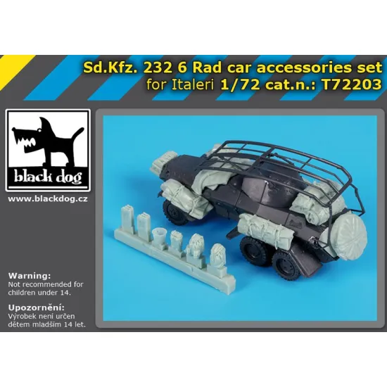 Black Dog T72203 1/72 Sd Kfz 232 6 Rad Car Accessories Set For Italeri