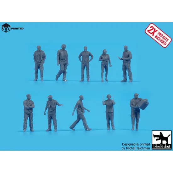 Black Dog A44003 1/144 Airport Ground Staff 20 Figures