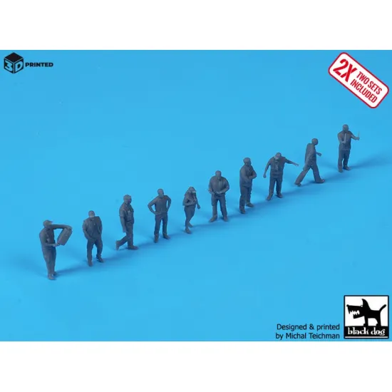 Black Dog A44003 1/144 Airport Ground Staff 20 Figures