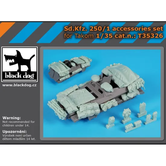 Black Dog T35326 1/35 Sd Kfz 250/1 Accessories Set For Takom