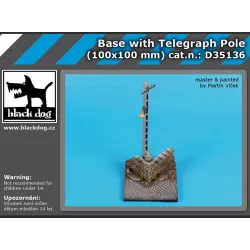 Black Dog D35136 1/35 Base With Telegraph Pole 100/100 Mm