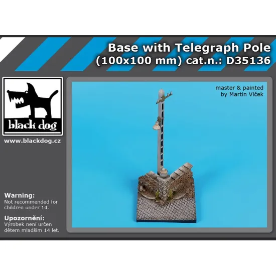 Black Dog D35136 1/35 Base With Telegraph Pole 100/100 Mm