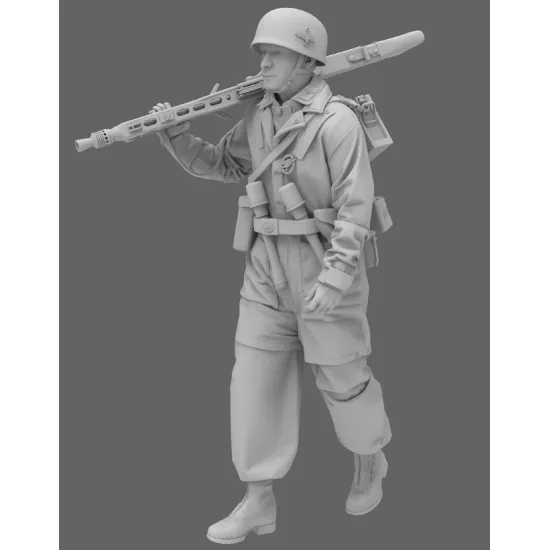 Black Snake Fsj-12 1/35 Fallschirmjager Mit Mg42 Resin Figure Kit