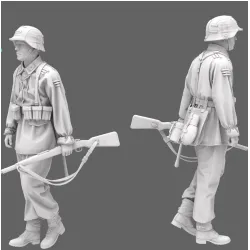 Black Snake Waffen-05 1/35 German Soldier Mg 34 Resin Figure Kit