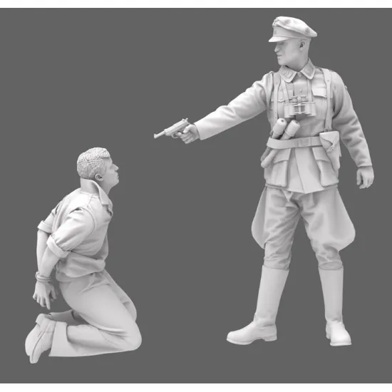 Black Snake Waffen-08-09 1/35 German Waffen Soldier Execution Set Resin Figure